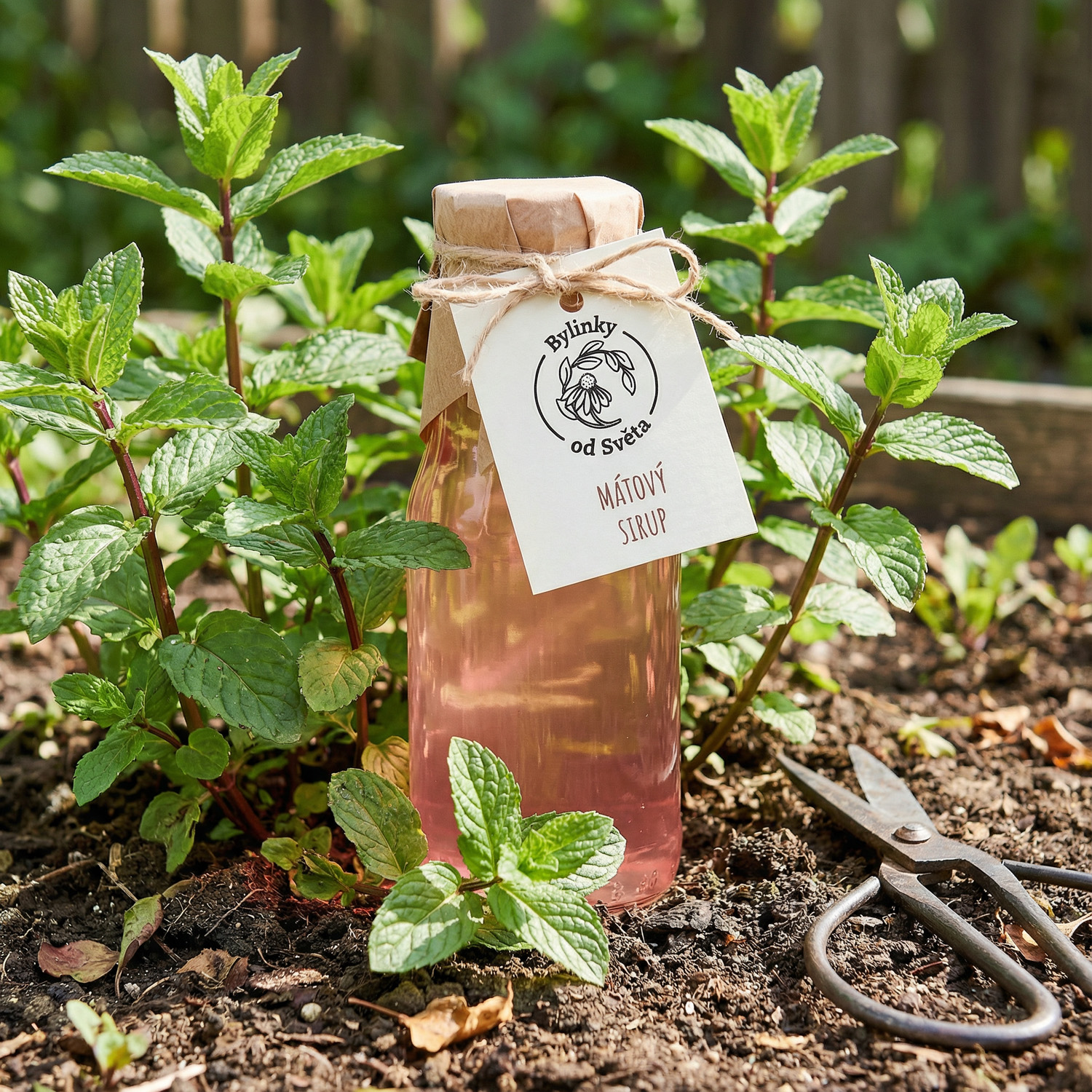 Přírodní mátový sirup Bylinky od Světa