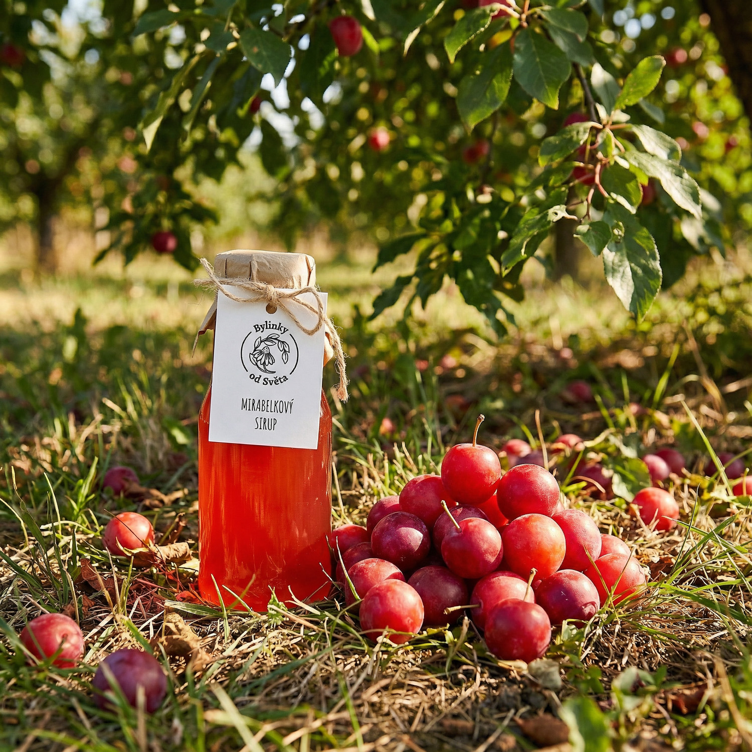 Mirabelkový sirup Bylinky od Světa – ovocný sirup z mirabelek (špendlíků)