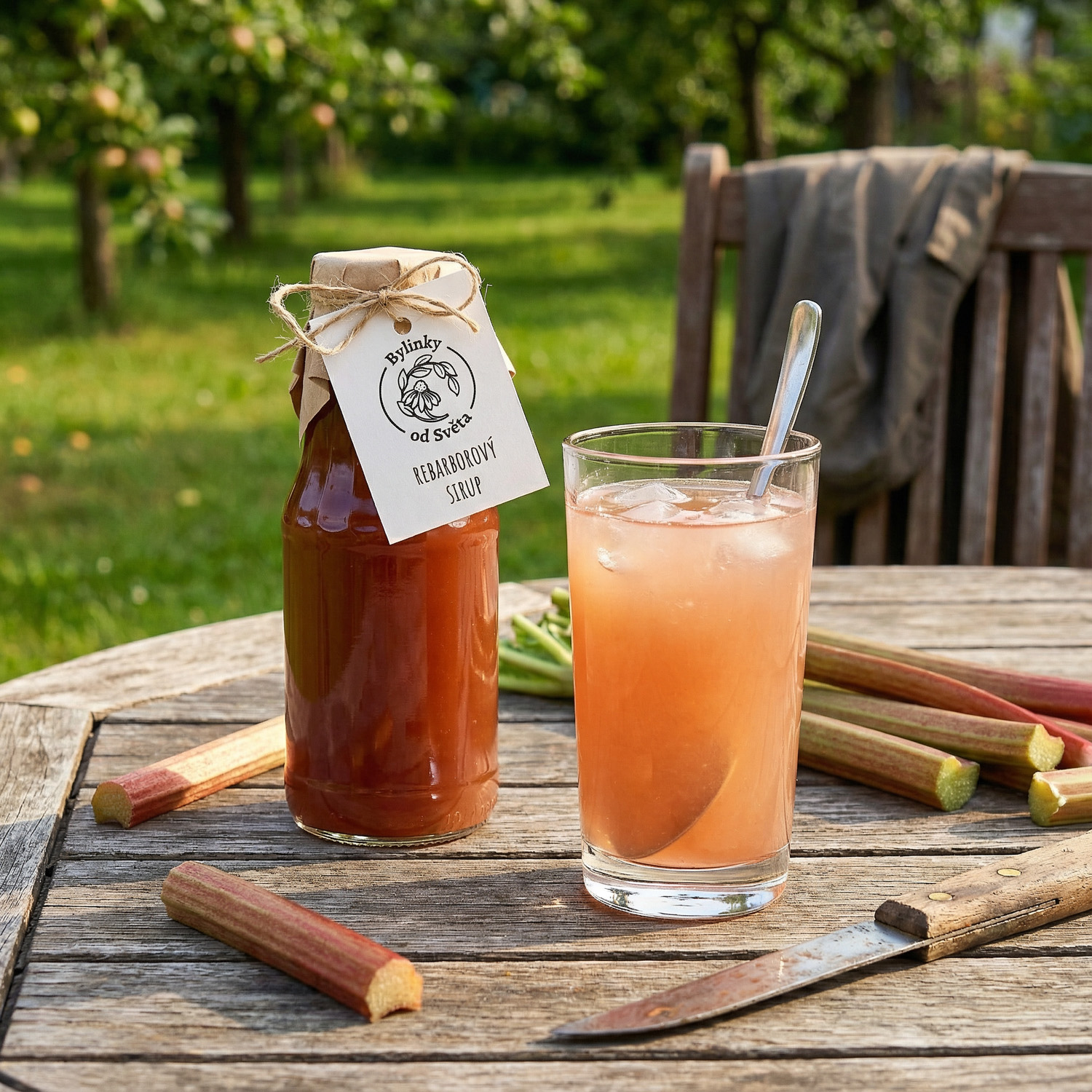 Domácí limonáda z rebarborového sirupu Bylinky od Světa