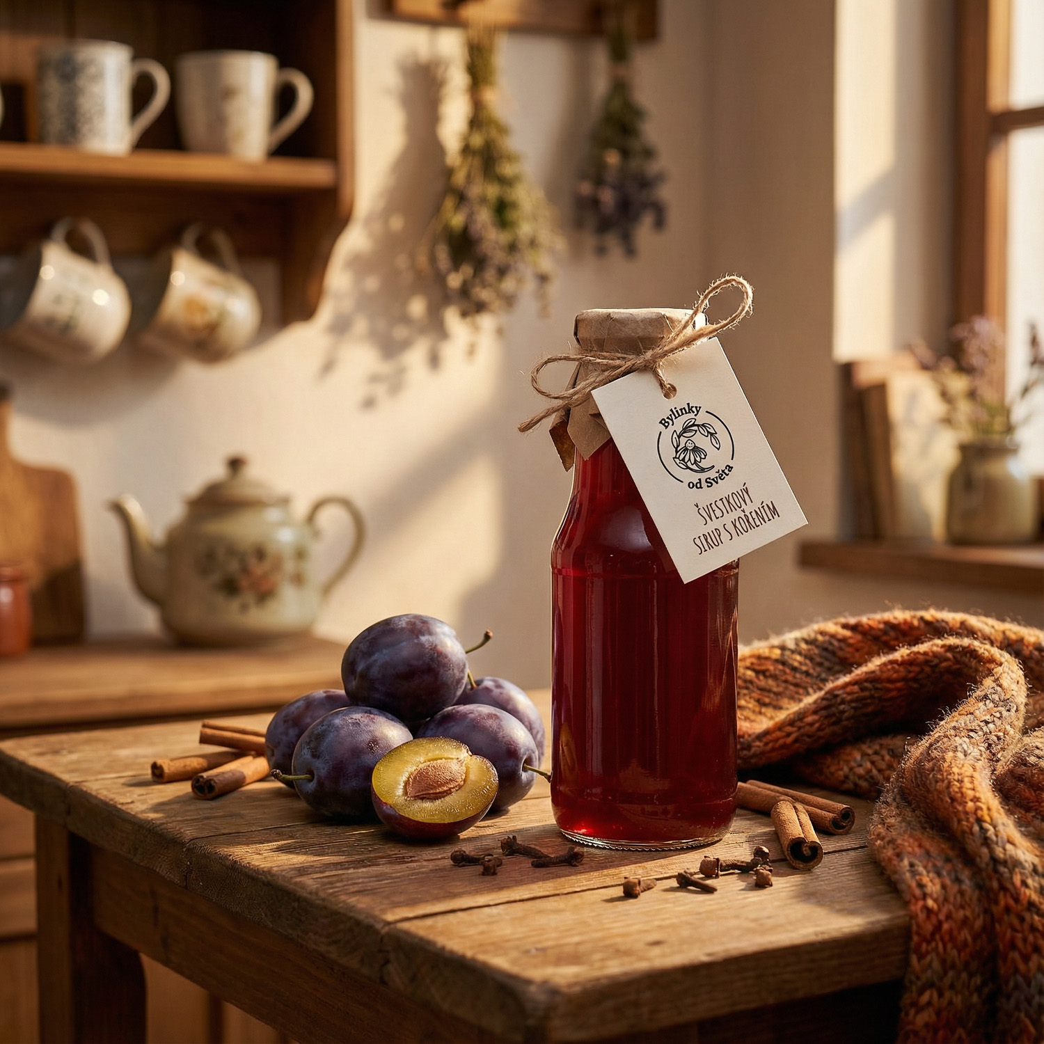 Švestkový sirup s kořením Bylinky od Světa