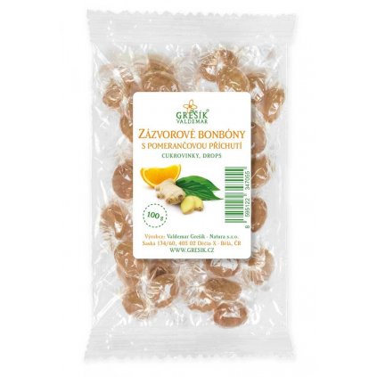 Zázvorové bonbony s pomerančovou příchutí 100g