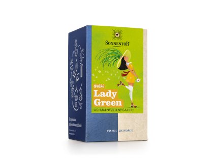Sonnentor Svěží Lady Green bio, ochucený zelený čaj, 21,6 g porc. dvoukomorový