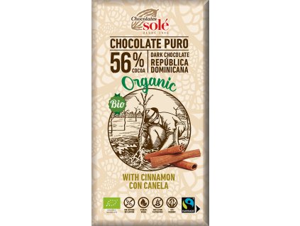 Solé BIO hořká čokoláda se skořicí SOLÉ 100 g