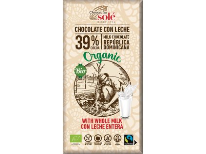 Solé Bio mléčná čokoláda 39 % SOLÉ 100 g