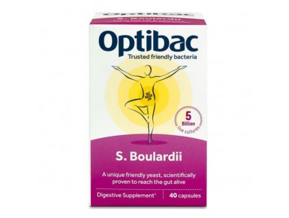 Optibac Saccharomyces Boulardii (Probiotika při průjmu) 40 kapslí