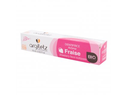 Argiletz Zubní pasta pro děti s bílým a růžovým jílem jahoda 75 ml BIO
