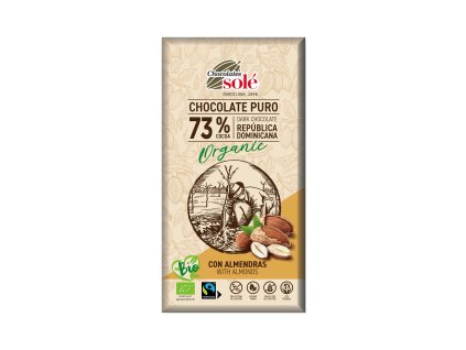660191 Cokolada horka s mandlemi 150 g BIO SOLE 1