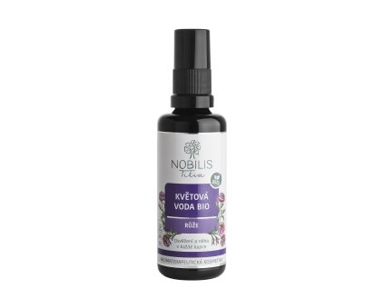 Nobilis Tilia Květová voda BIO Růže 50 ml - fialové sklo (Objem 50 ml)