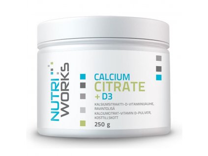 Nutriworks Calcium Citrate + D3 250g (Citrát vápenatý vitamín D3)