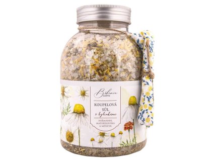 Bohemia Gifts Koupelová sůl s bylinkami 1200 g - heřmánek, měsíček, mateřídouška