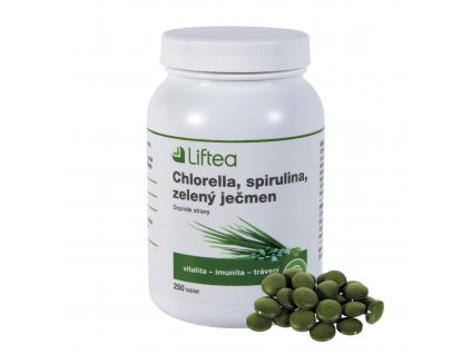 Liftea Chlorella, spirulina, zelený ječmen 250 tablet