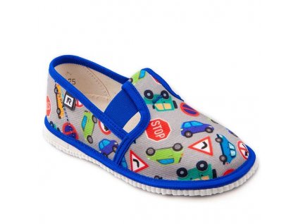 Papučky s gumičkou RAK Šedé Autá