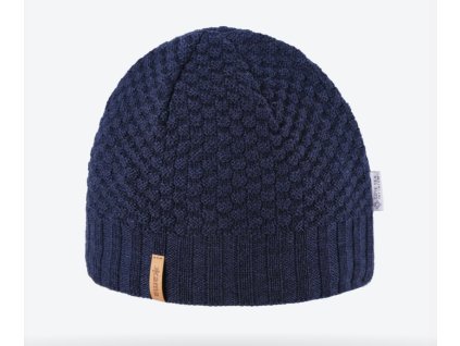 KAMA Pletená Merino čiapka AW63 108 Tm. Modrá