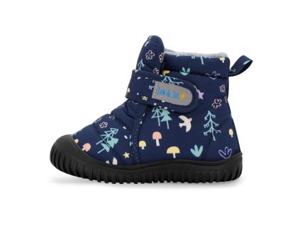 Detské zimné topánky Jan and Jul / Toasty-Dry Booties Navy Forest