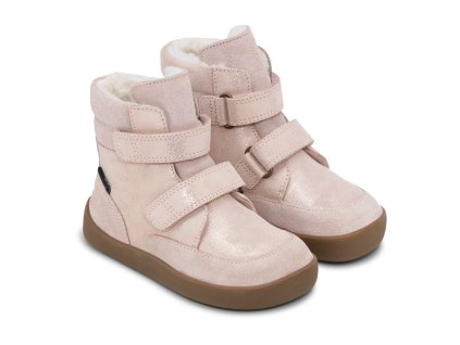 Detské zimné barefoot topánky Bundgaard BASIL Rose Glitter s TEX membránou a ovčou vlnou (Farba Ružová, Veľkosť 35)