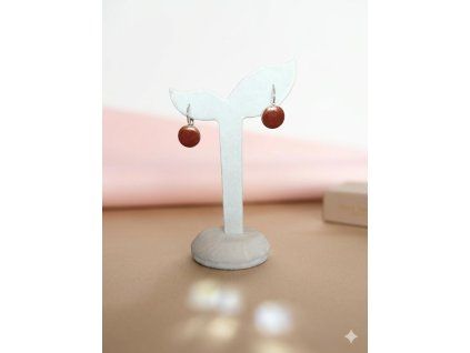 Klapkové náušnice 1,3cm - cihlová červená