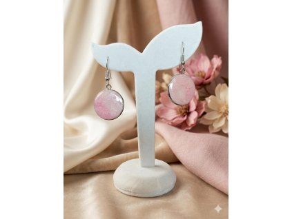 Náušnice elegance 2cm - bílo růžové