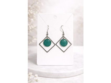 Náušnice střed vesmíru - nachová zelená