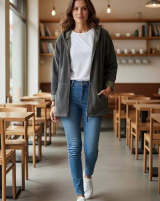 Pohodlná mikina na zip v ležérním stylu, ideální na každý den. Příjemný materiál, praktické kapsy a pohodlný střih, který...