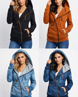 Stylová a pohodlná dámská mikina, která je ideální na každodenní nošení. Mikina má moderní šikmý zip, praktickou kapuci a...