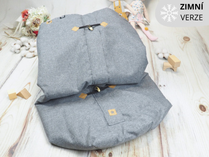 Deka nepadací nepromokavá ZIMNÍ (grey melange, černý fleece)