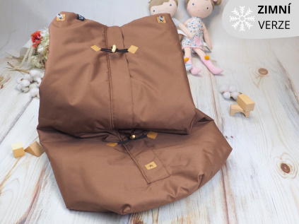 Deka nepadací nepromokavá ZIMNÍ (brown chocolate, černý fleece)