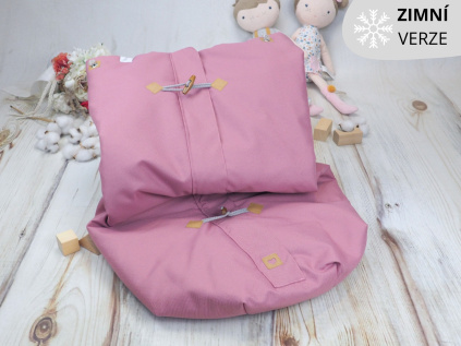 Deka nepadací nepromokavá ZIMNÍ (mauve, grey melange fleece)