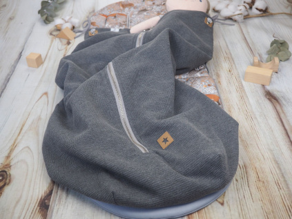 Deka nepadací vaflová (dark grey, šedý fleece)