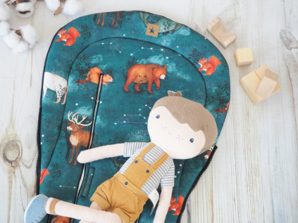 2. jakost | Podložka do kočárku prodloužená (Constellation, černý fleece)