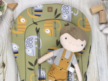 2. jakost | Podložka do kočárku prodloužená (Chameleon, černý fleece)