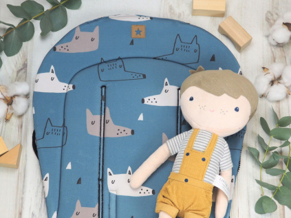 2. jakost | Podložka do kočárku prodloužená (Wolves, černý fleece)