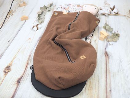 Deka nepadací vaflová (brown, černý fleece)