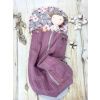 Deka nepadací copánková (purple pink, šedý fleece)