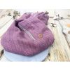 Deka nepadací copánková (purple pink, šedý fleece)