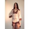 by mooniq kolekcia andromeda elasticke sortky top luxusne pyzamo hneda telova zupan kimono komplet 064