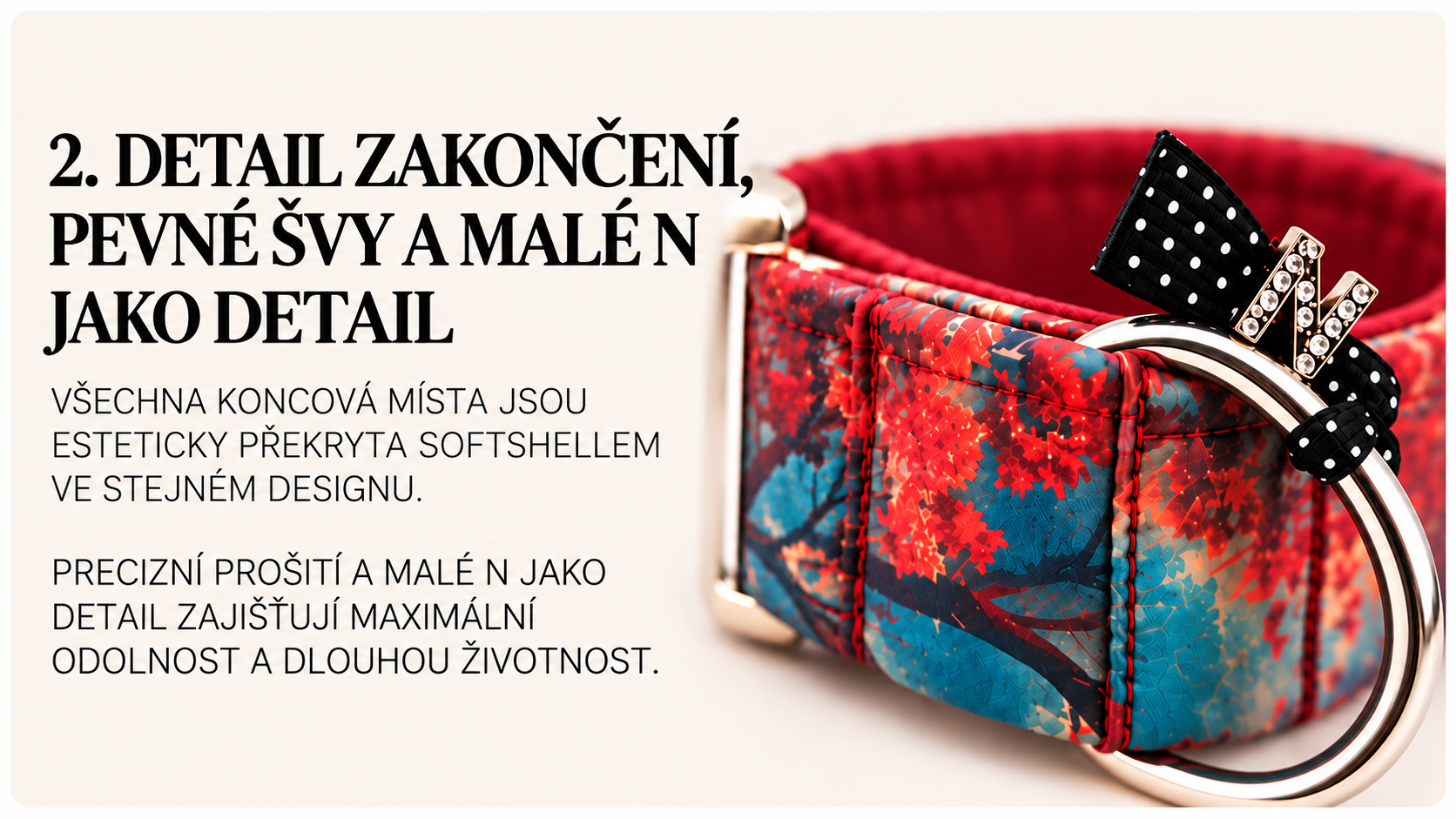 Detail zakončení obojků ByNox