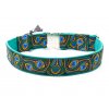 Obojek pro psa 4 cm "Paví oka" (Barva smaragdově zelená, Trojzubec Plast, Velikost XL)