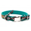Obojek pro psa 2,5 cm "Harley" (Barva smaragdově zelená, Trojzubec Plast, Velikost S)