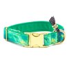 Obojek pro psa 2,5 cm "Wild nature" (Barva Zelená, Trojzubec Plast, Velikost S)