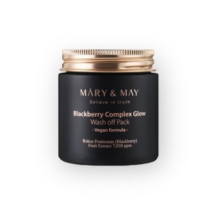Mary&May - Vegan Blackberry Complex Glow Wash off Pack - Rozjasňující jílová maska - 125 g