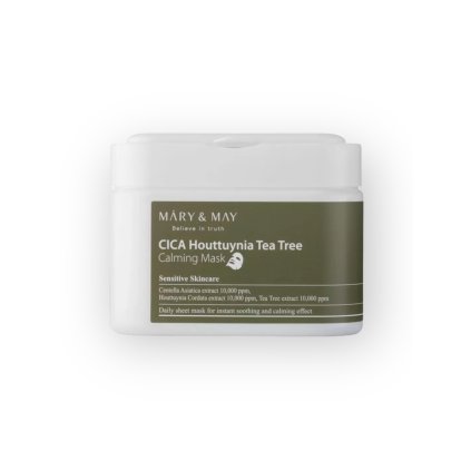 Mary&May - Cica Houttuynia Tea Tree Calming Mask - Sada zklidňujících pleťových masek - 30 ks