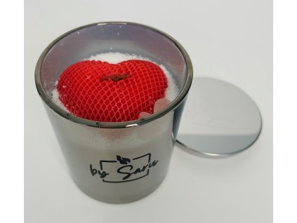 Láska - svíce s afirmací a dřevěným knotem