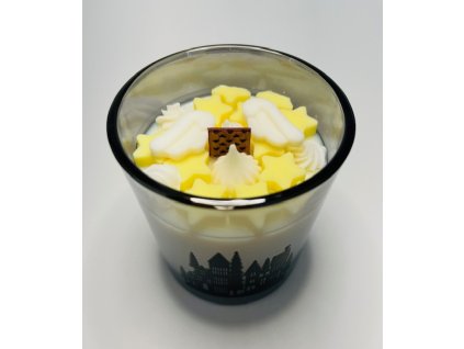 Vaječný likér-svíce s afirmací a dřevěným knotem