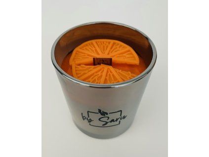 Aperol s pomerančem - svíce s afirmací a dřevěným knotem
