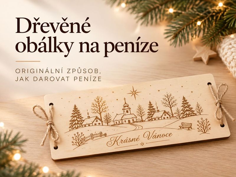 Dřevěná obálka na peníze - originální způsob, jak darovat peníze