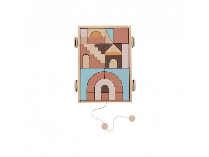 Wagon Wooden Rainbow with Blocks Wooden Toy M107051 901 Nature 1000x1000