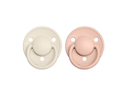 BIBS De Lux cumliky z prirodneho kaucuku zo silikonu 2ks Ivory+Blush