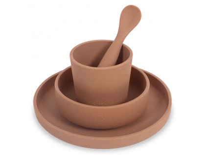 JOLLEIN Silikonový jídelní set Caramel 4ks