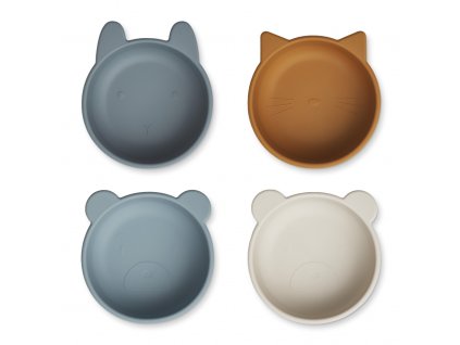 LW14771 Iggy silicone bowls 4 pack 7131 Whale blue multi mix Extra 0