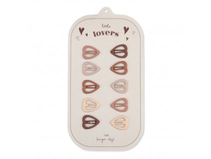 KS2471 10 PACK MINI HAIR CLIPS HEART ROSIE SHADES Main